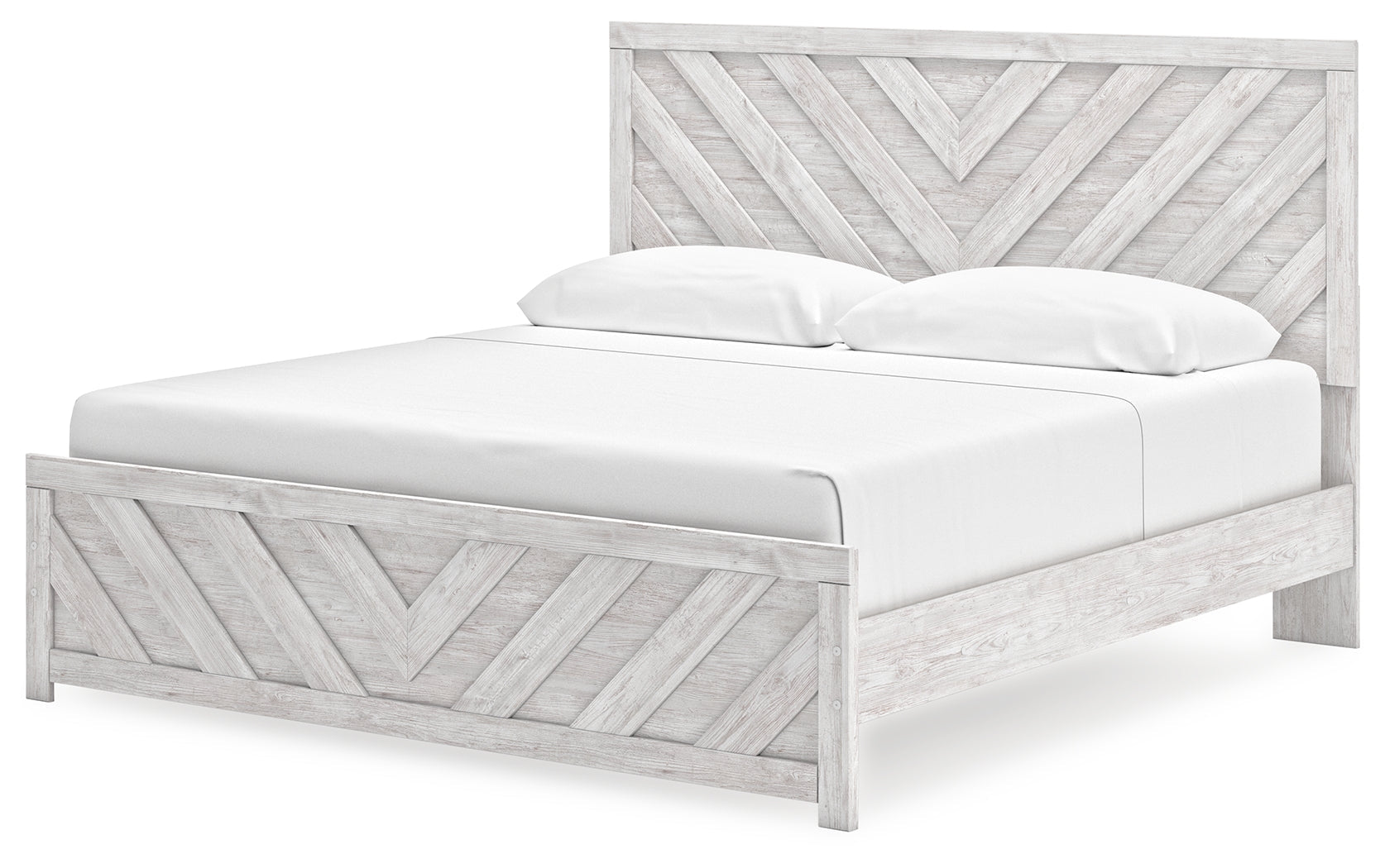 Cayboni Whitewash King Panel Bed (Online Special Price) - Ornate Home