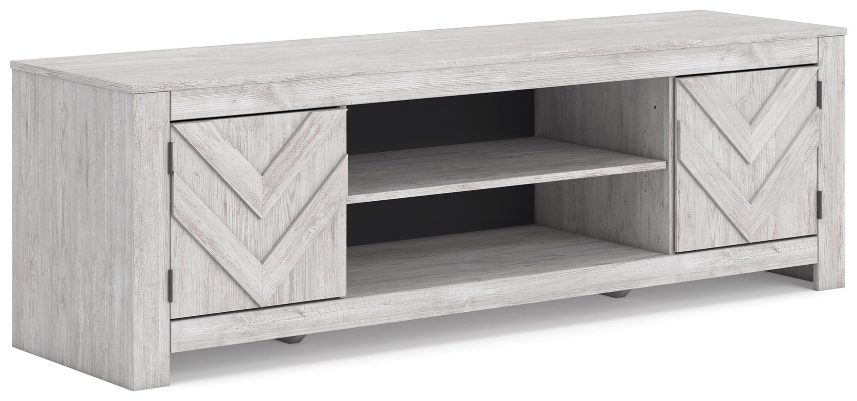 Cayboni Whitewash LG TV Stand w/Fireplace Option (Online Special Price) - Ornate Home