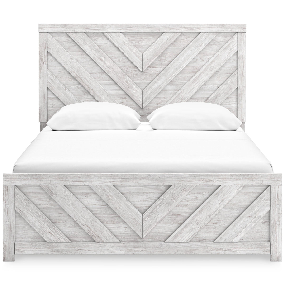 Cayboni Whitewash Queen Panel Bed, Dresser, Mirror, Chest and 2 Nightstands (Online Special Price) - Ornate Home