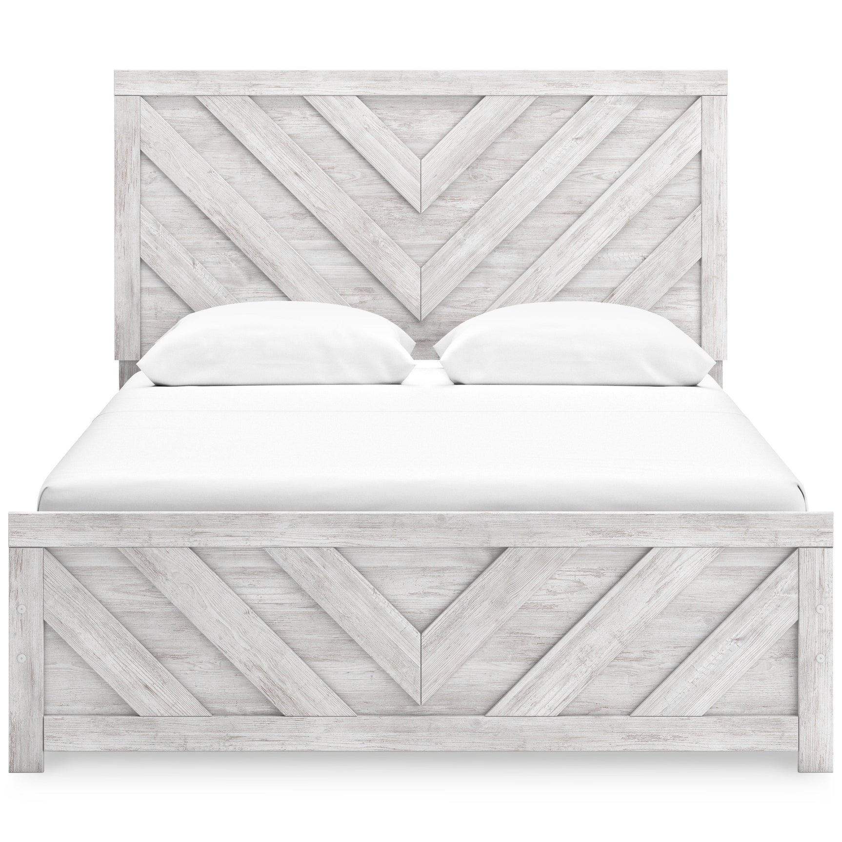 Cayboni Whitewash Queen Panel Bed, Dresser, Mirror, Chest and 2 Nightstands (Online Special Price) - Ornate Home