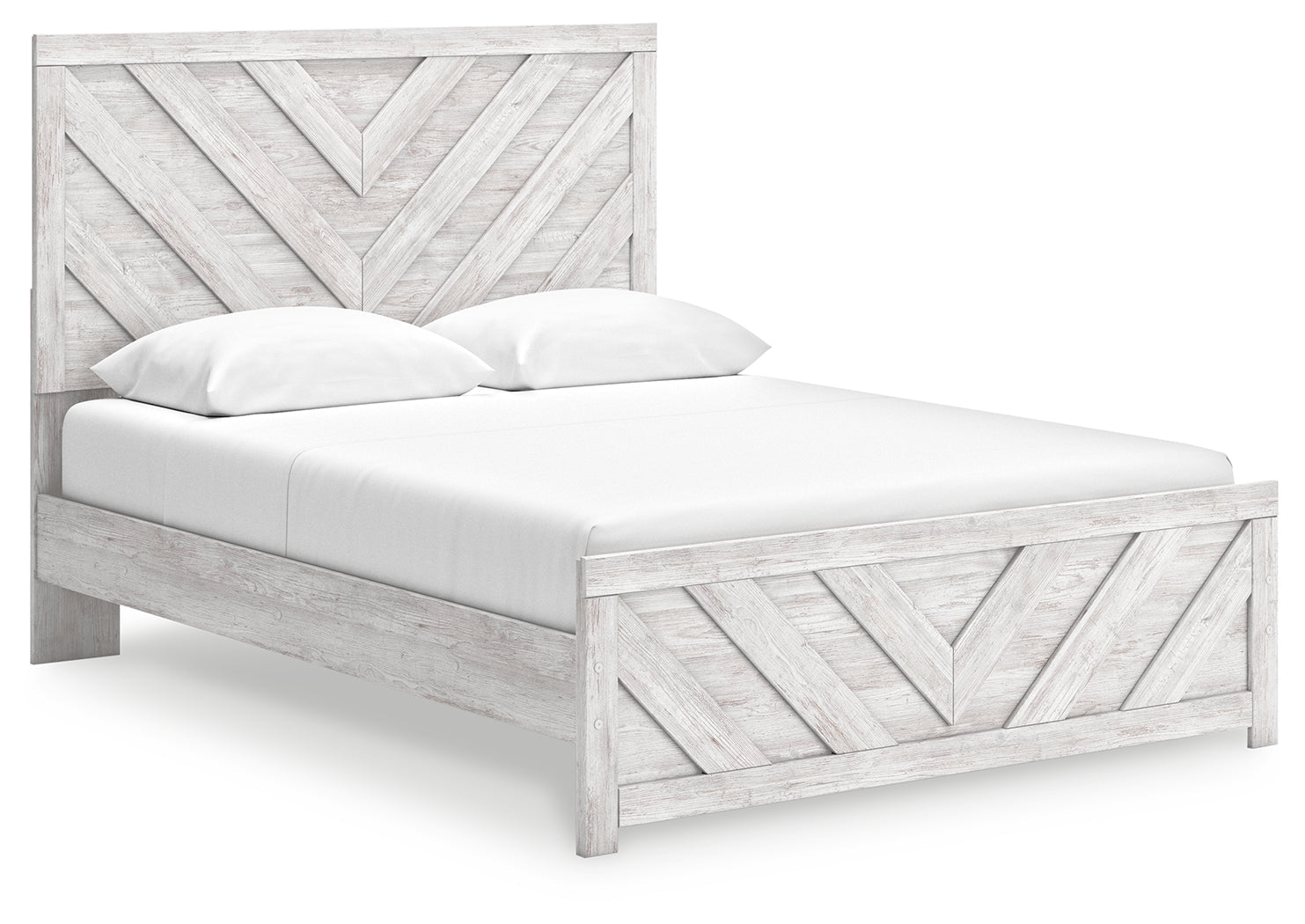 Cayboni Whitewash Queen Panel Bed, Dresser, Mirror, Chest and 2 Nightstands (Online Special Price) - Ornate Home