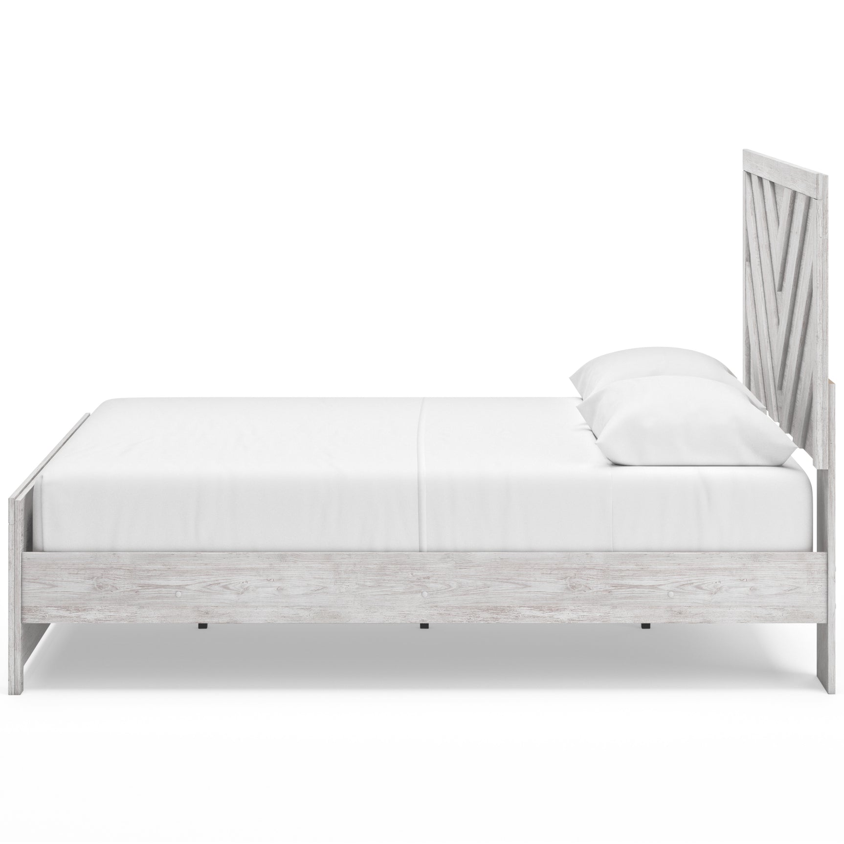 Cayboni Whitewash Queen Panel Bed & Dresser & Mirror & Nightstand - Ornate Home