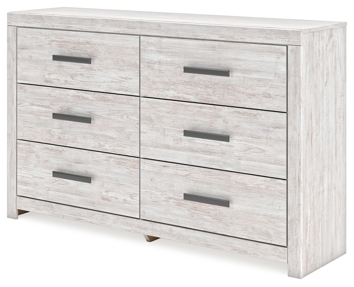 Cayboni Whitewash Queen Panel Bedroom Set with Dresser and 2 Nightstands - Ornate Home