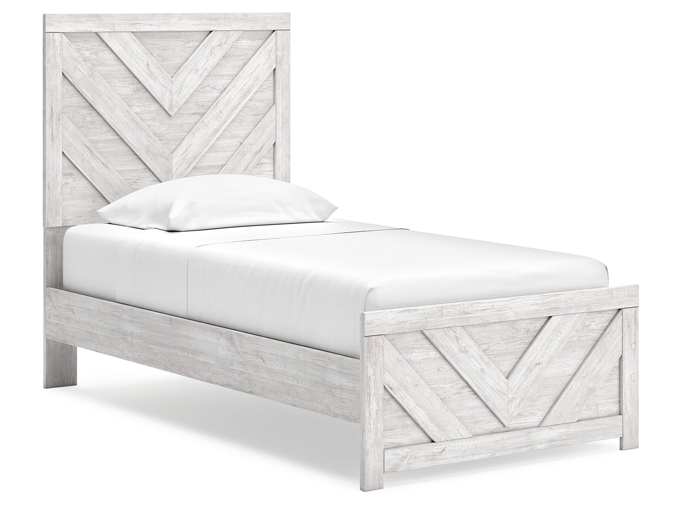 Cayboni Whitewash Twin Panel Bed (Online Special Price) - Ornate Home