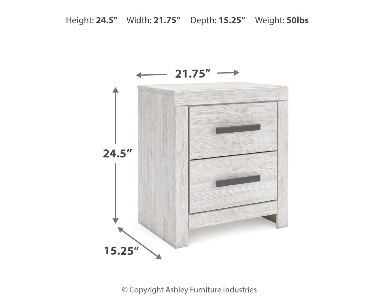 Cayboni Whitewash Twin Panel Bedroom Set with Dresser and Nightstand (Online Special Price) - Ornate Home