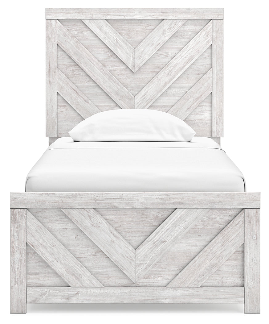 Cayboni Whitewash Twin Panel Youth Bed - Ornate Home