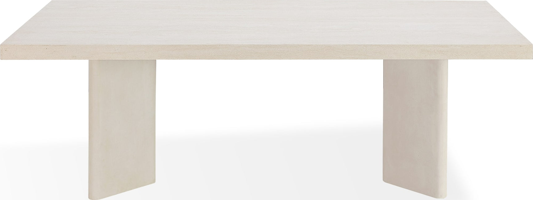 Caye Sintered Stone/Ivory Double Pedestal Dining Table - Ornate Home