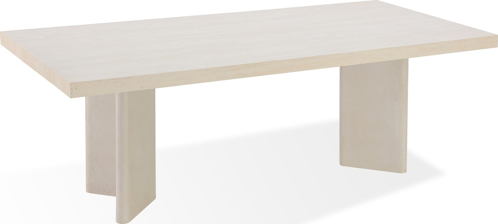 Caye Sintered Stone/Ivory Double Pedestal Dining Table - Ornate Home