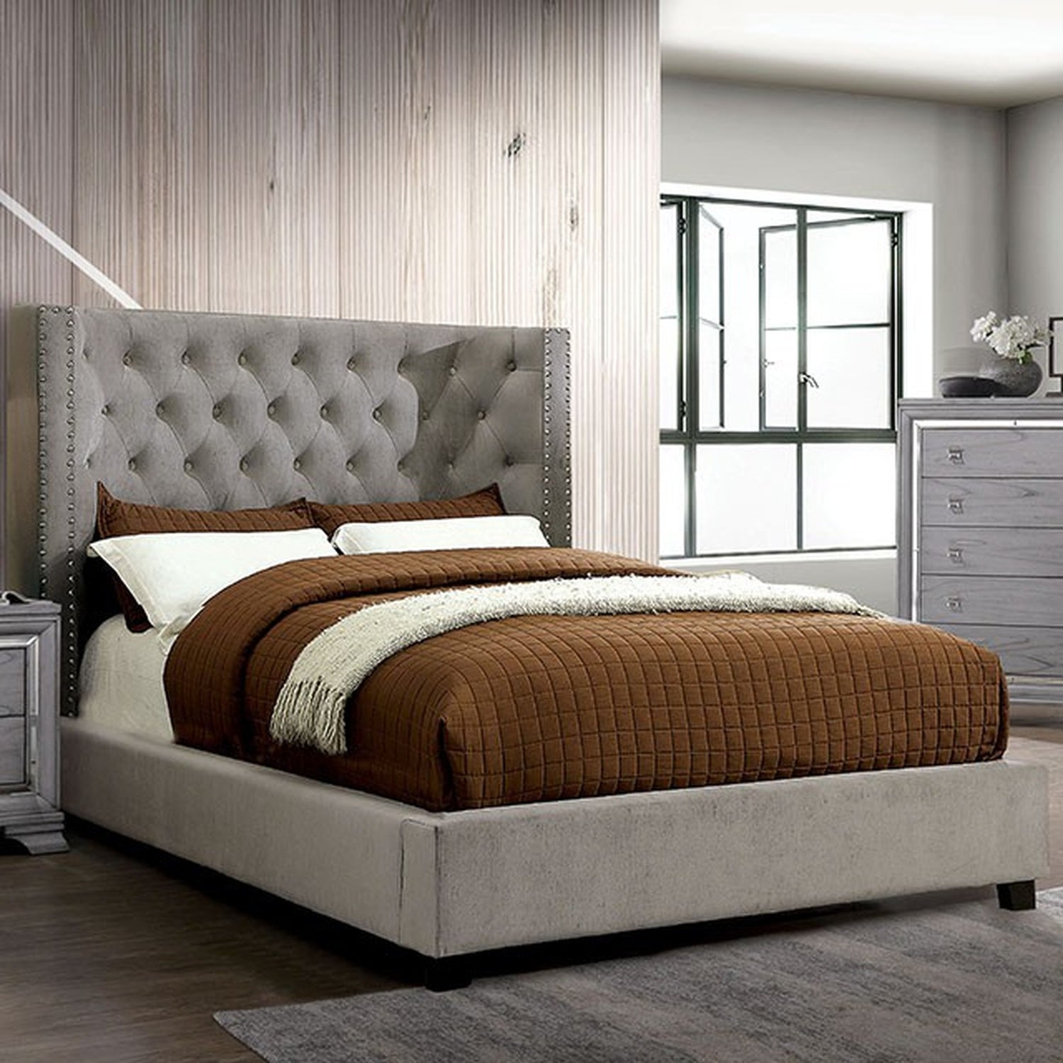 Cayla Gray Cal.King Bed - Ornate Home