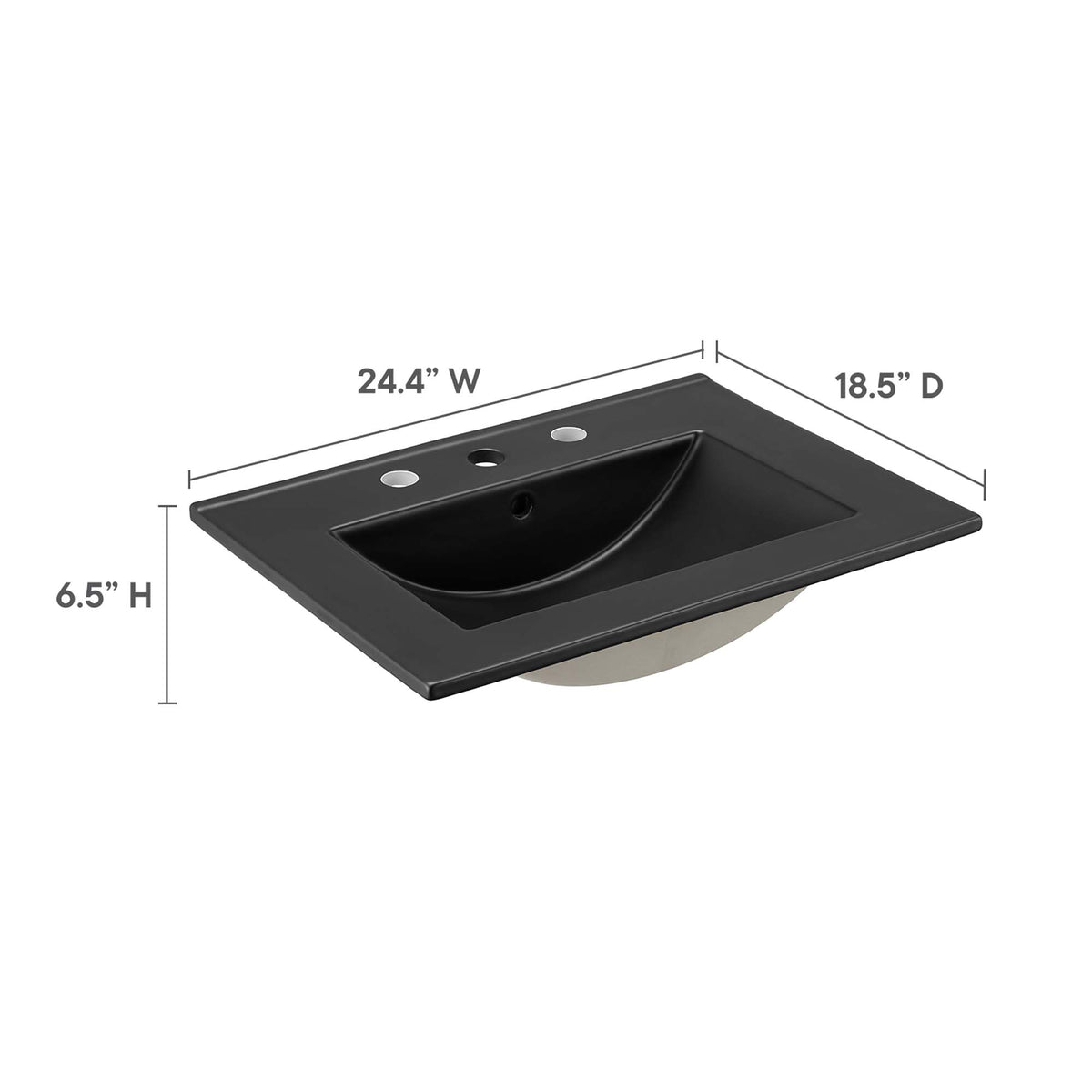 Cayman Black 24" Bathroom Sink - Ornate Home