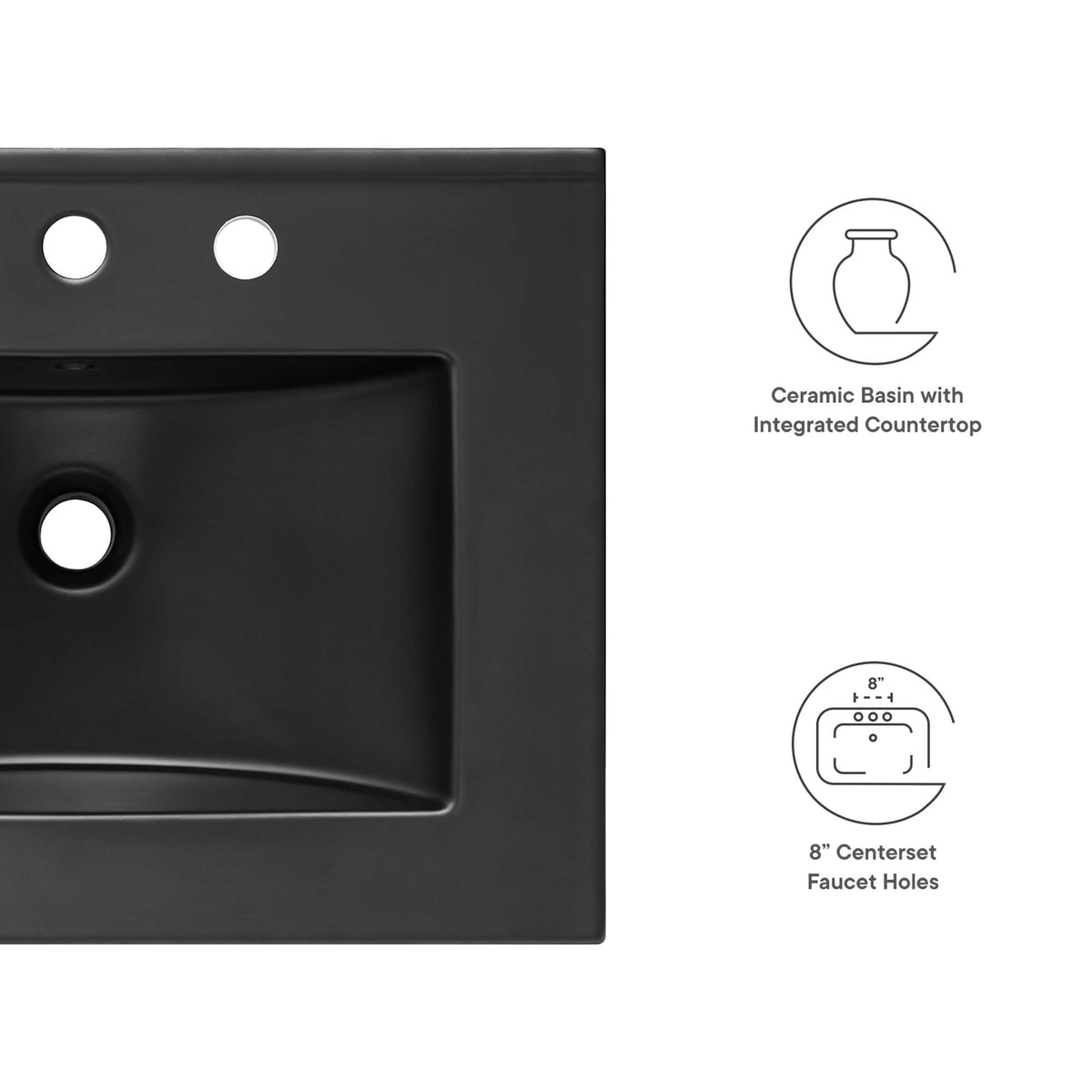 Cayman Black 24" Bathroom Sink - Ornate Home