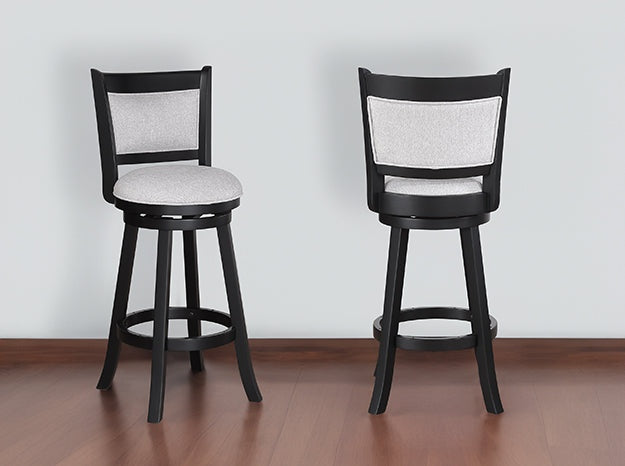 Cecil Black/Dove 29" Swivel Bar Stool (Set of 2) - Ornate Home