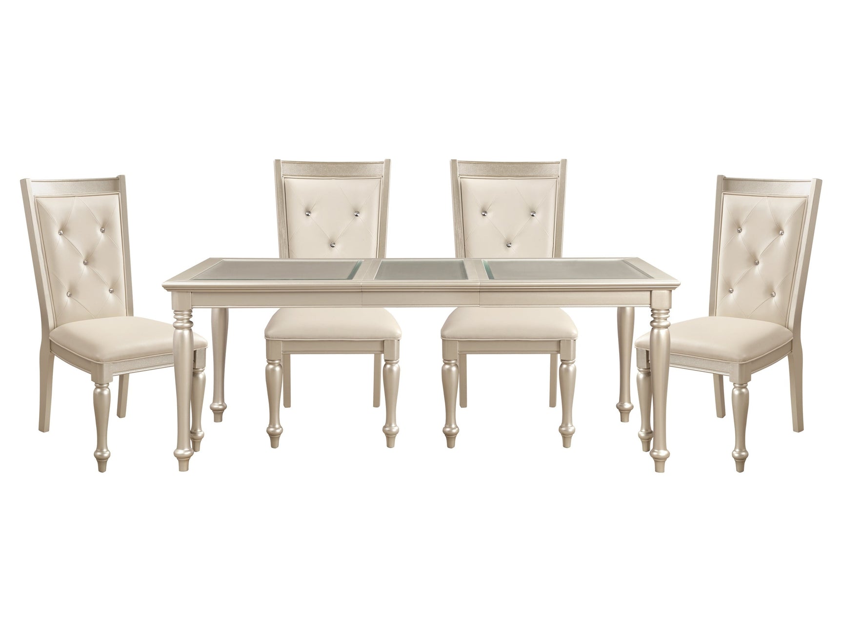 Celandine Silver 5-piece Dinig Table Set - Ornate Home