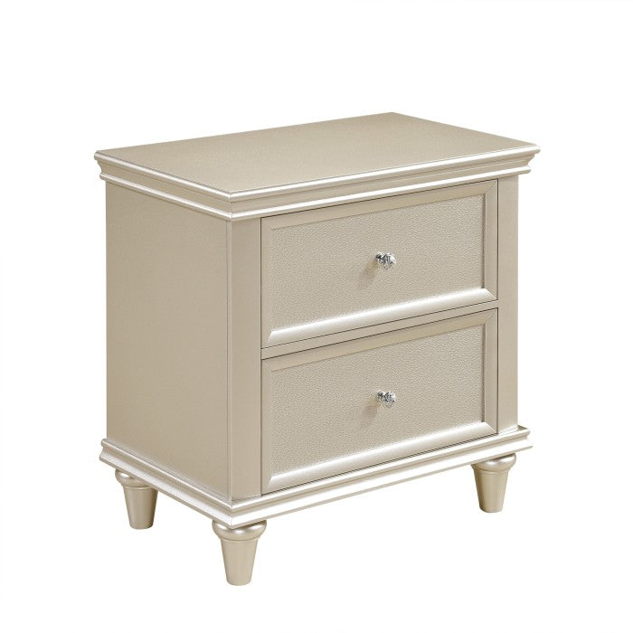 Celandine Silver Nightstand - Ornate Home