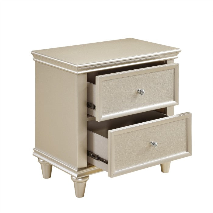 Celandine Silver Nightstand - Ornate Home