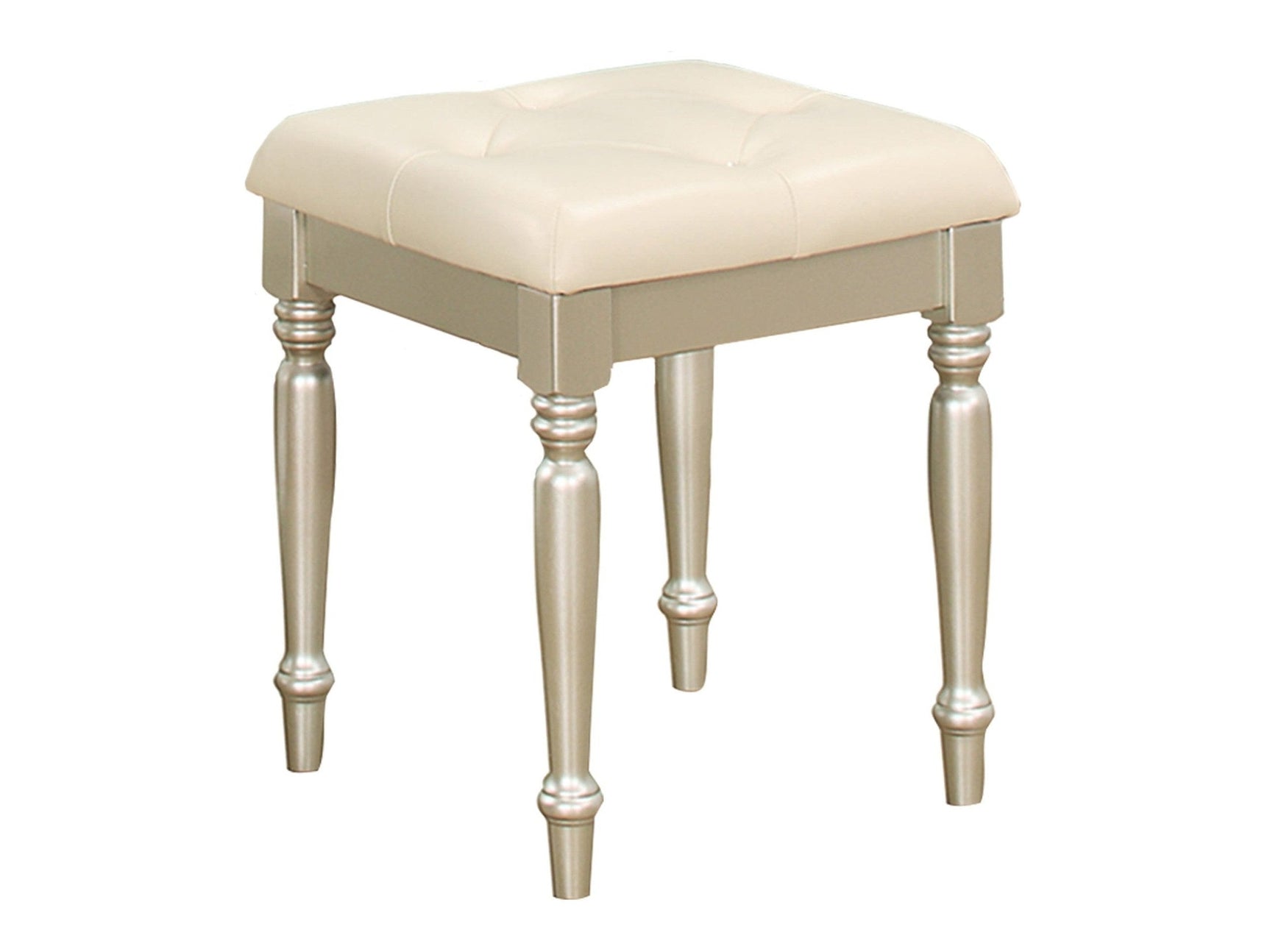 Celandine Silver Vanity Stool - Ornate Home
