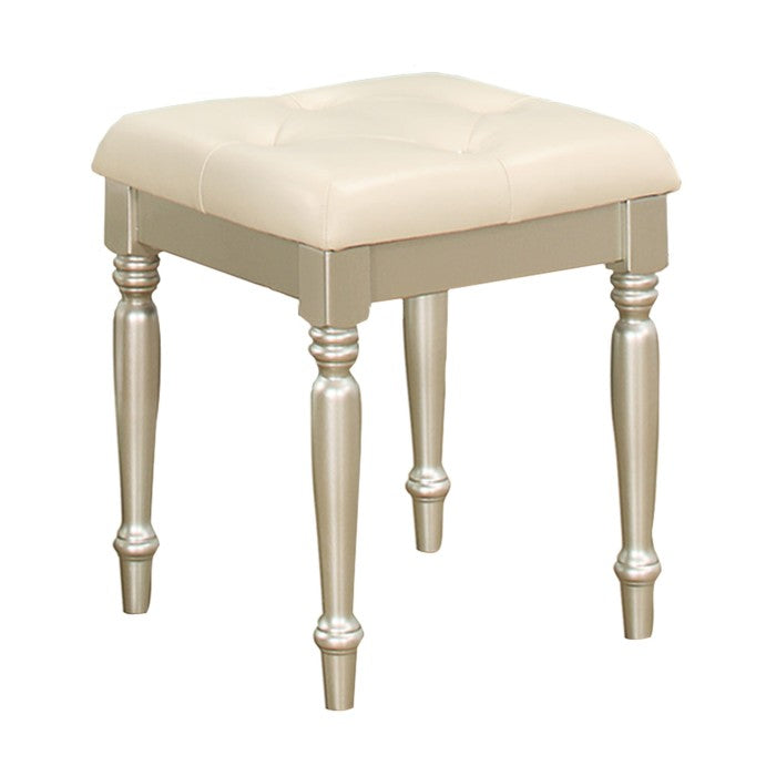 Celandine Silver Vanity Stool - Ornate Home