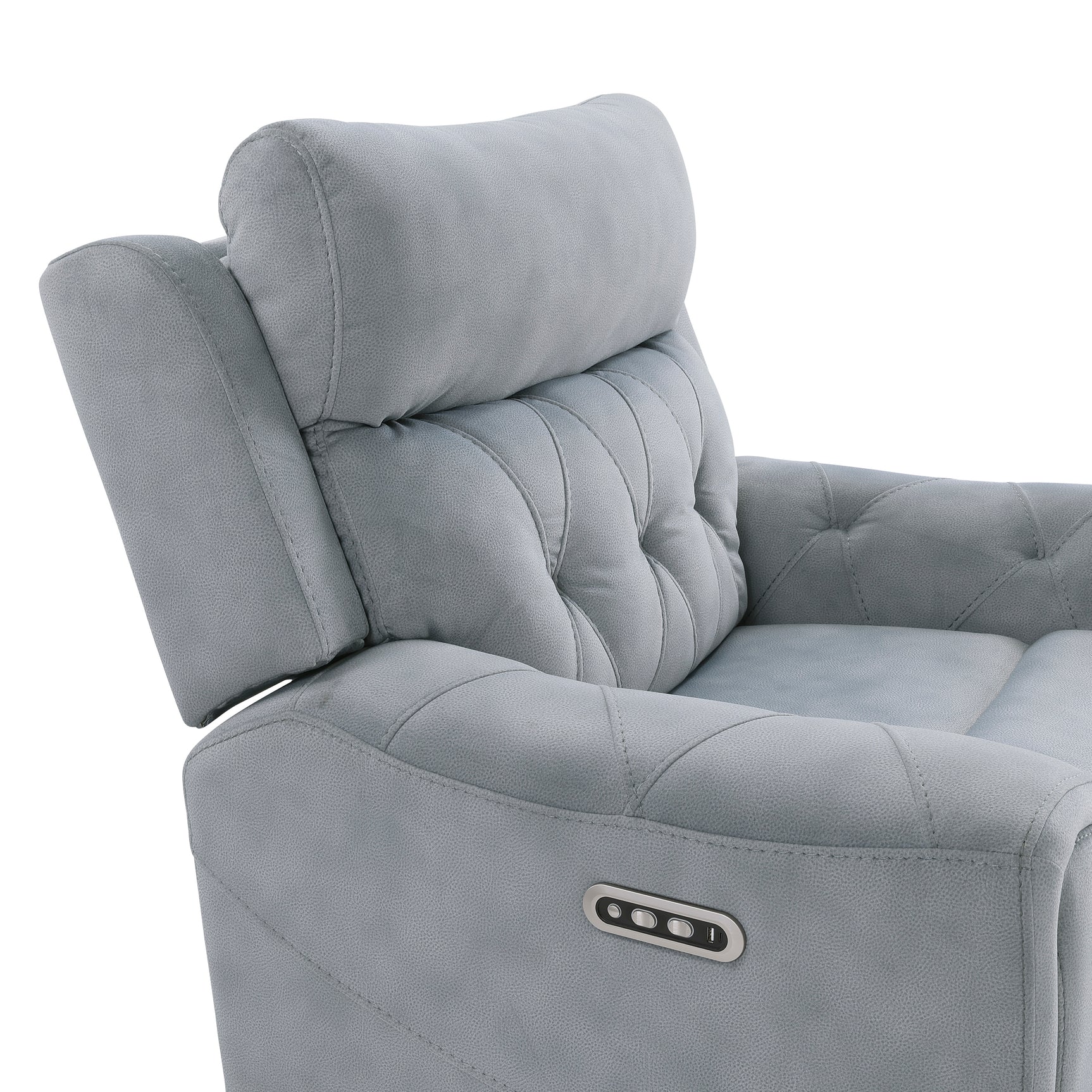 Celeste Gray Power Double Reclining Loveseat - Ornate Home