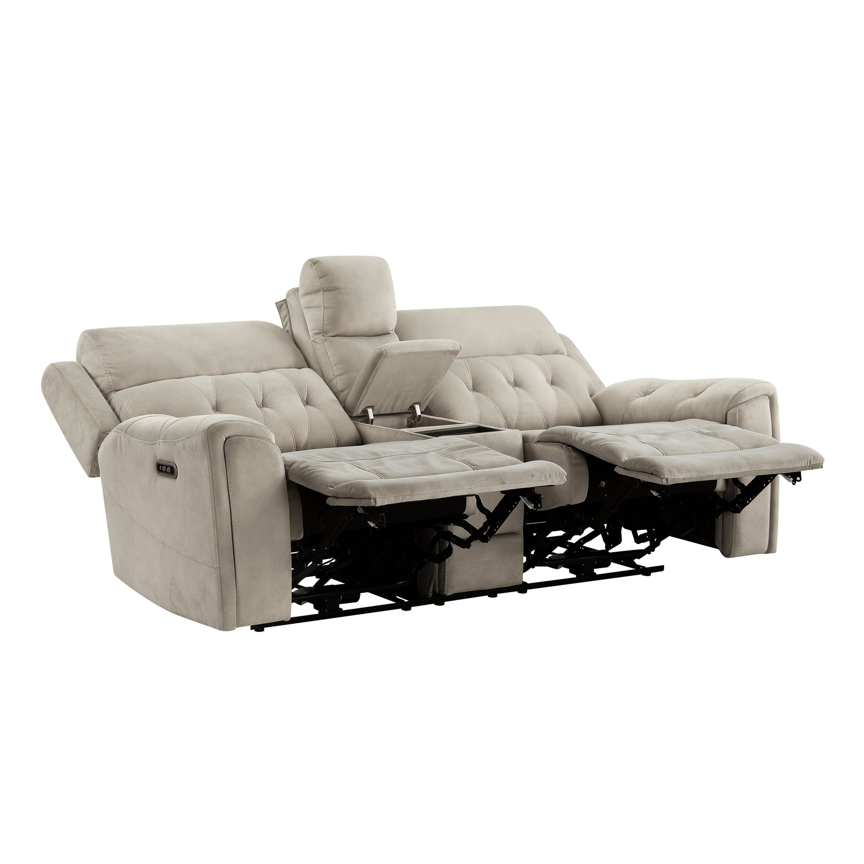 Celeste Taupe Power Double Reclining Loveseat - Ornate Home