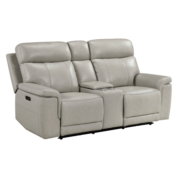 Celestia Beige Power Double Reclining Loveseat With Power Headrest And Center Console - Ornate Home