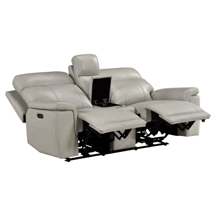 Celestia Beige Power Double Reclining Loveseat With Power Headrest And Center Console - Ornate Home