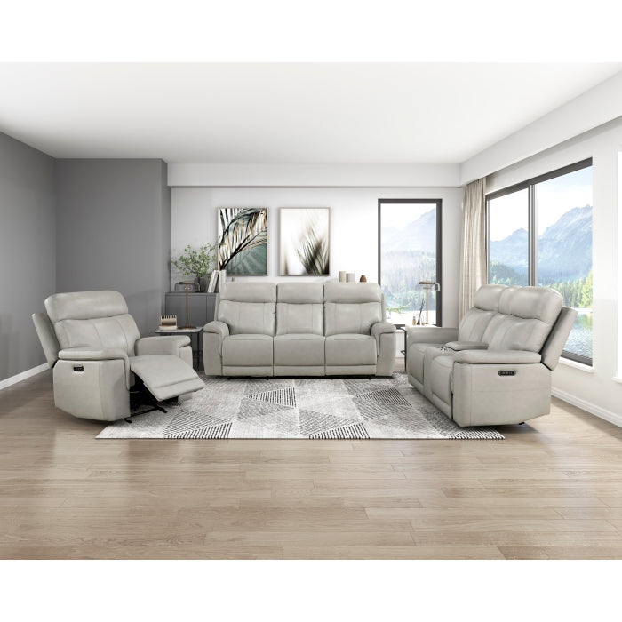 Celestia Beige Power Double Reclining Loveseat With Power Headrest And Center Console - Ornate Home