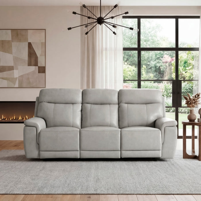 Celestia Beige Power Double Reclining Sofa With Power Headrest - Ornate Home