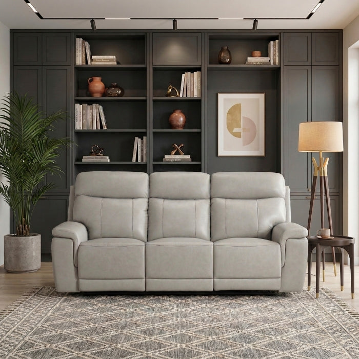 Celestia Beige Power Double Reclining Sofa With Power Headrest - Ornate Home