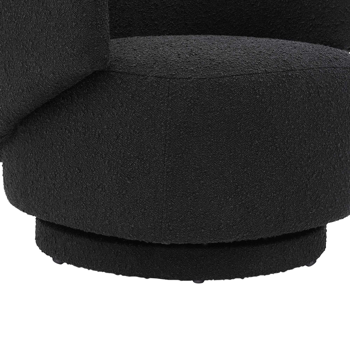 Celestia Black Boucle Fabric Swivel Chair - Ornate Home