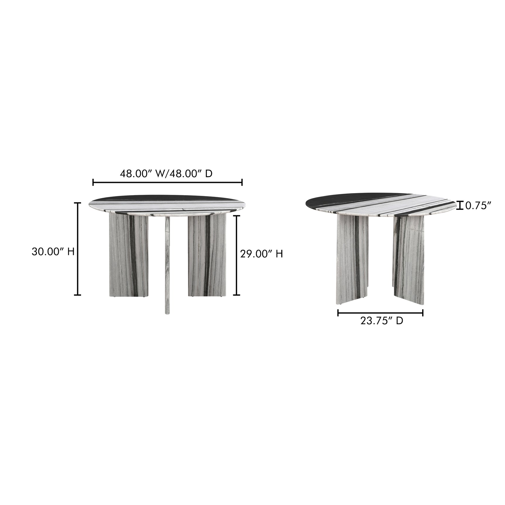 Celia Multicolor Marble Round Dining Table - Ornate Home