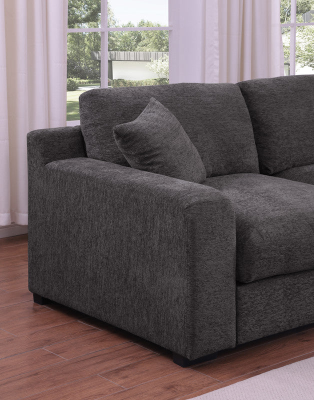 Celine Gray 128"W Chenille Corner Sectional Sofa with Right-Facing Chaise - Ornate Home