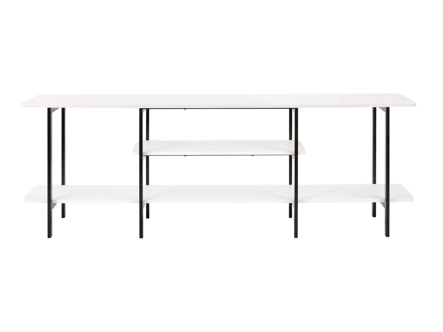 Celine Side 3 Tier Shelf Table Console in White - Ornate Home