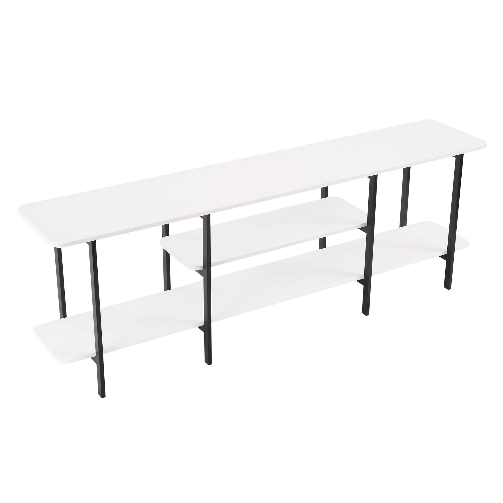 Celine Side 3 Tier Shelf Table Console in White - Ornate Home