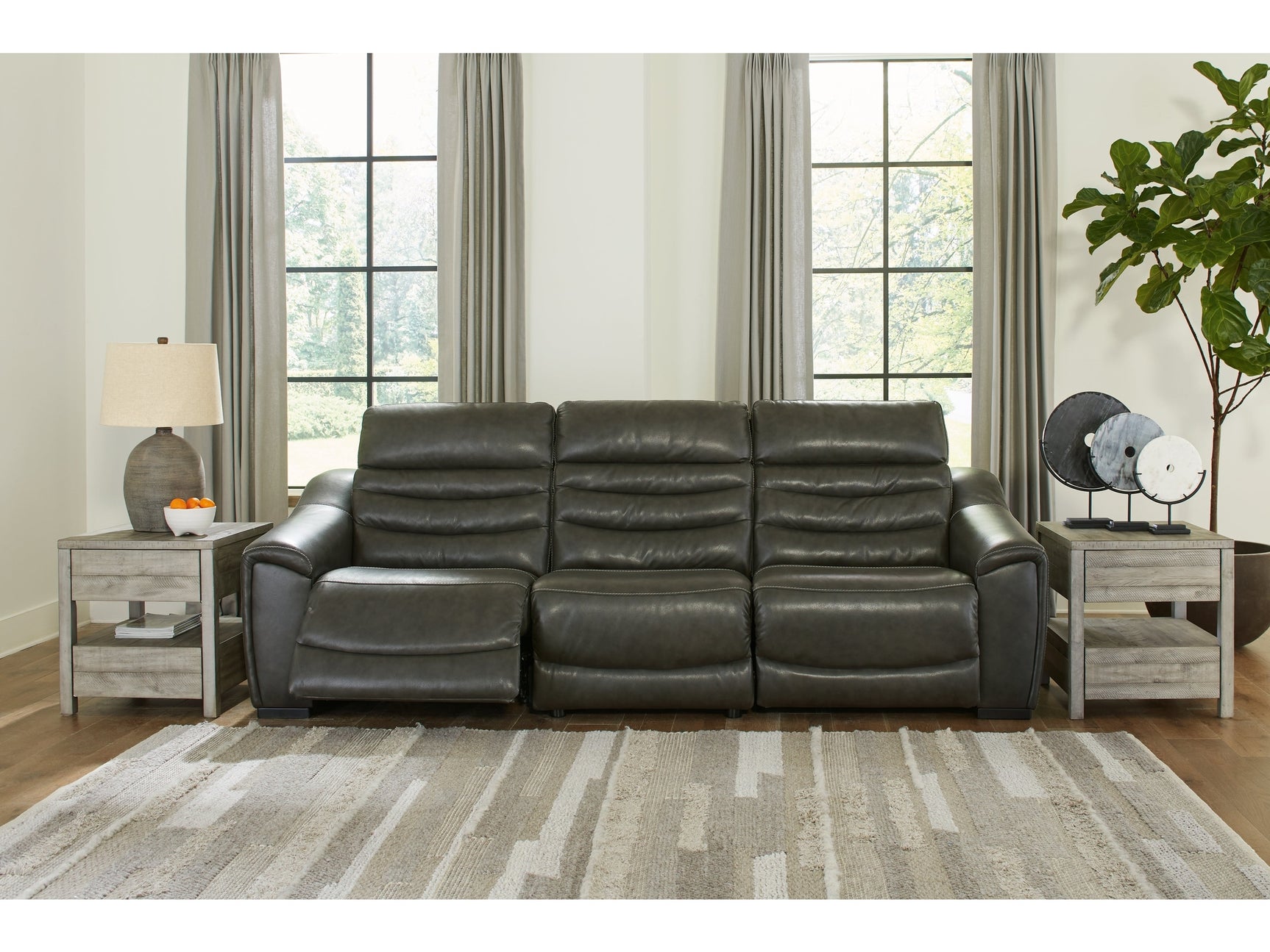 Center Line Dark Gray 3-Piece Power Reclining Sectional Sofa - Ornate Home