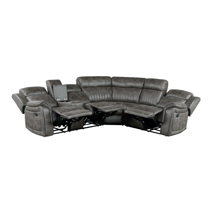 Centeroak Brown 3-Piece Reclining Sectional - Ornate Home