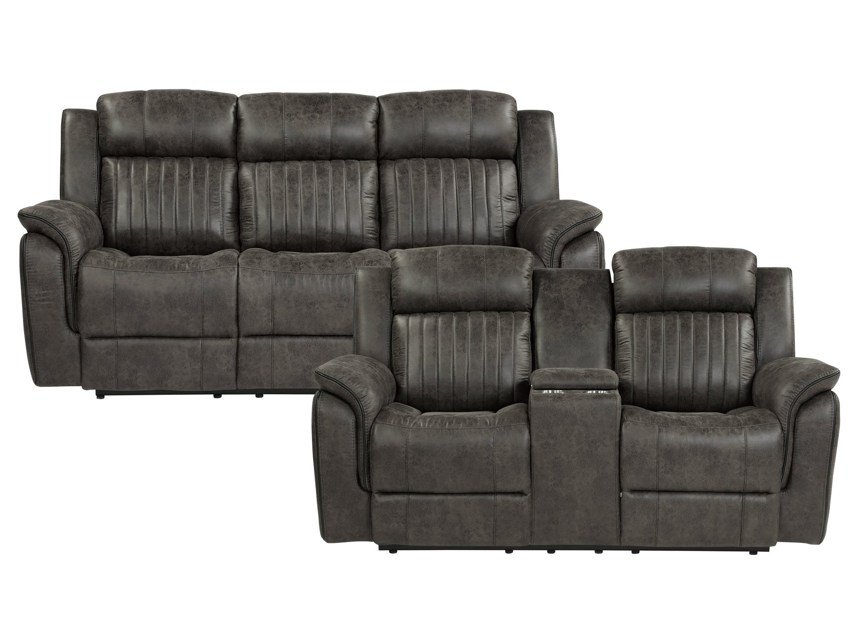 Centeroak Brownish Gray Sofa & Loveseat - Ornate Home