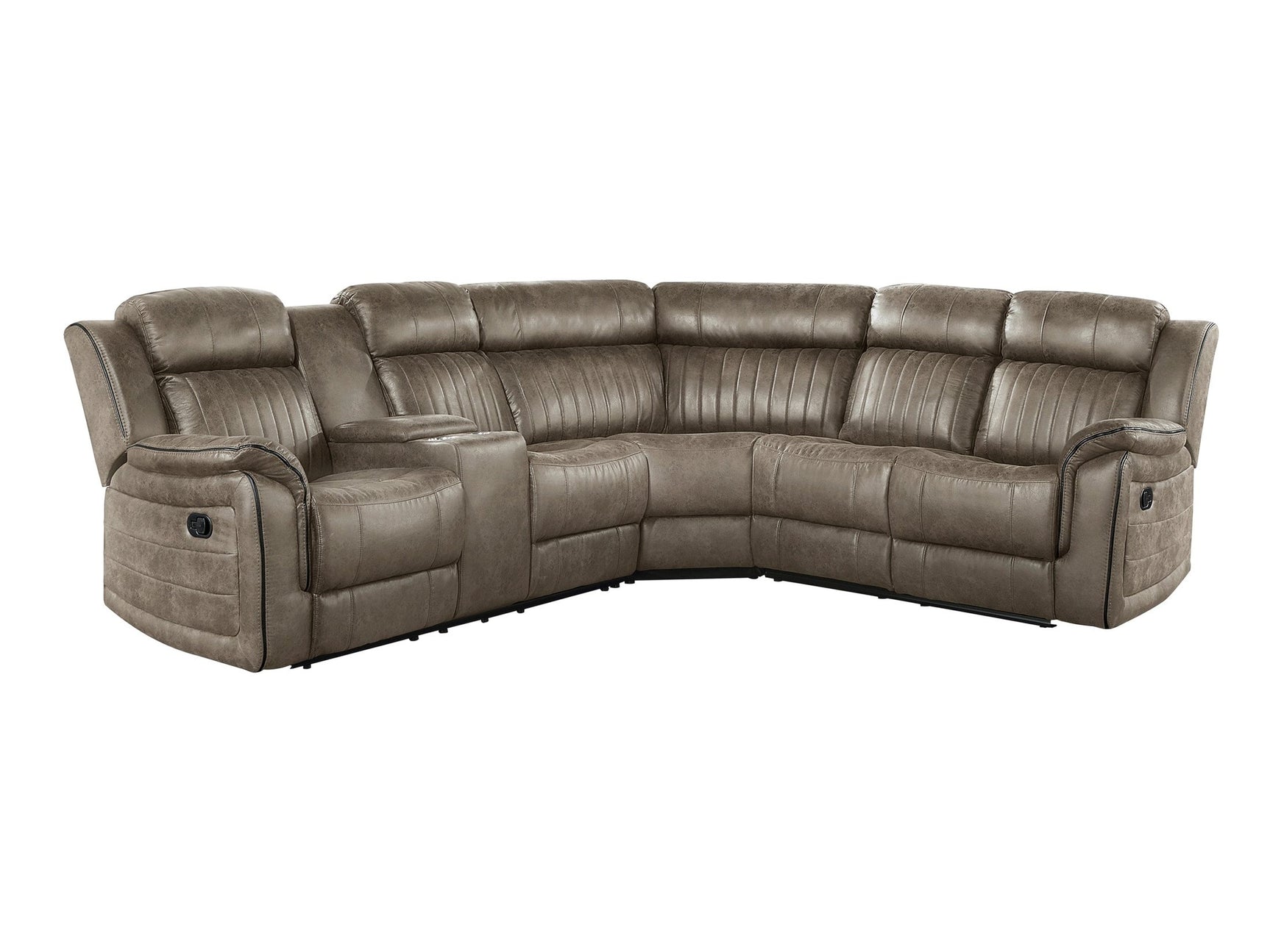 Centeroak Sandy Brown 3-Piece Reclining Sectional - Ornate Home