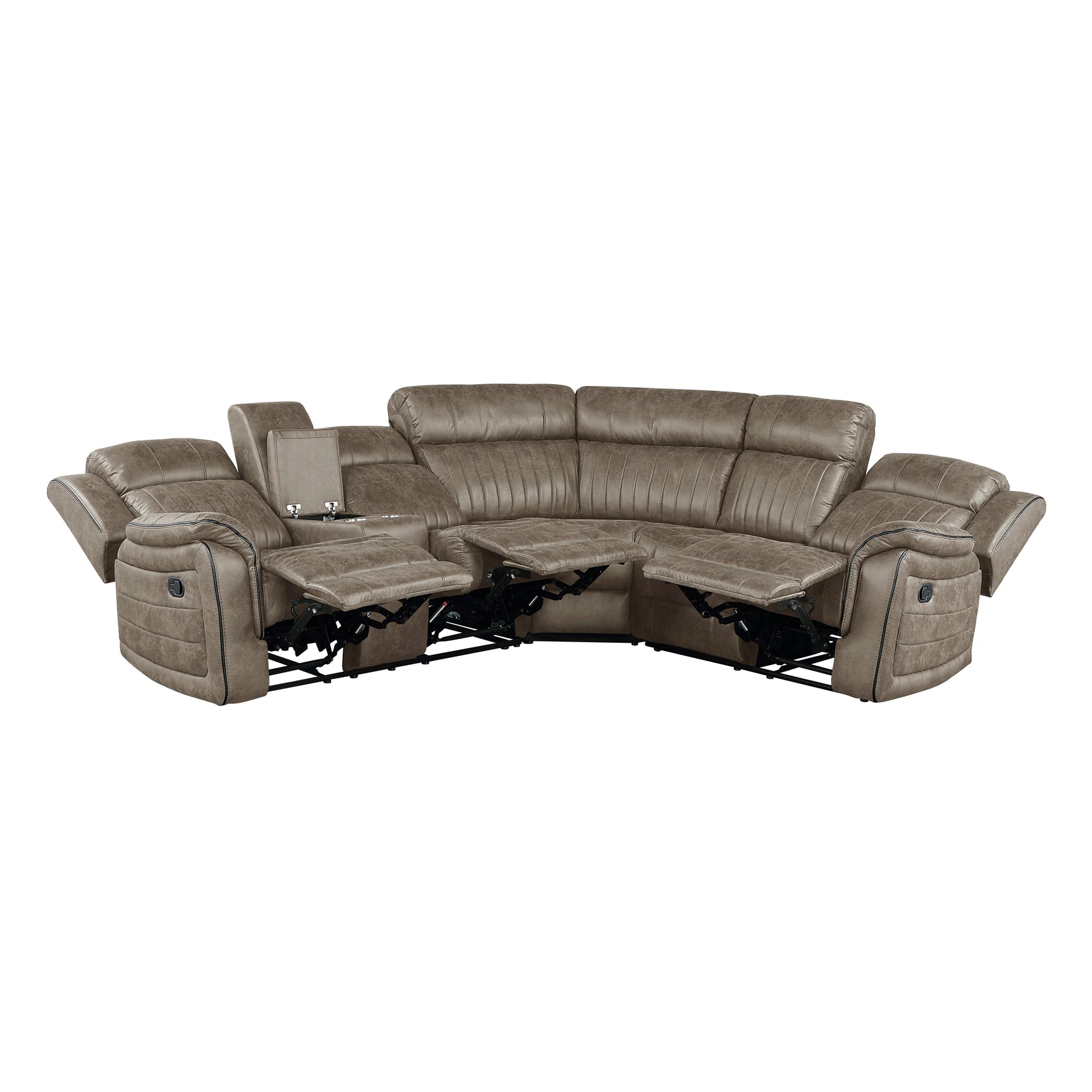 Centeroak Sandy Brown 3-Piece Reclining Sectional - Ornate Home