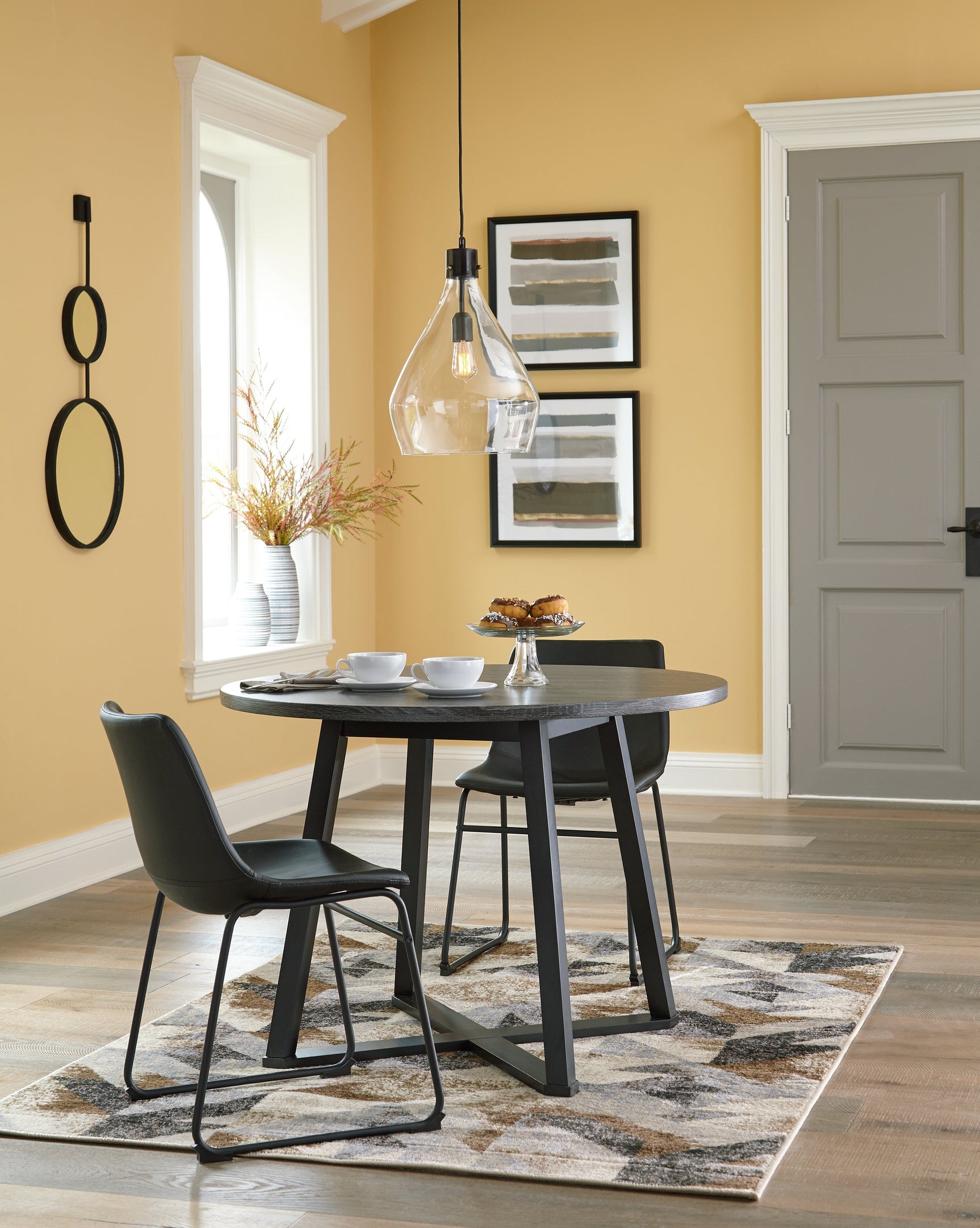 Centiar Black Dining Table and 2 Chairs (Online Special Price) - Ornate Home