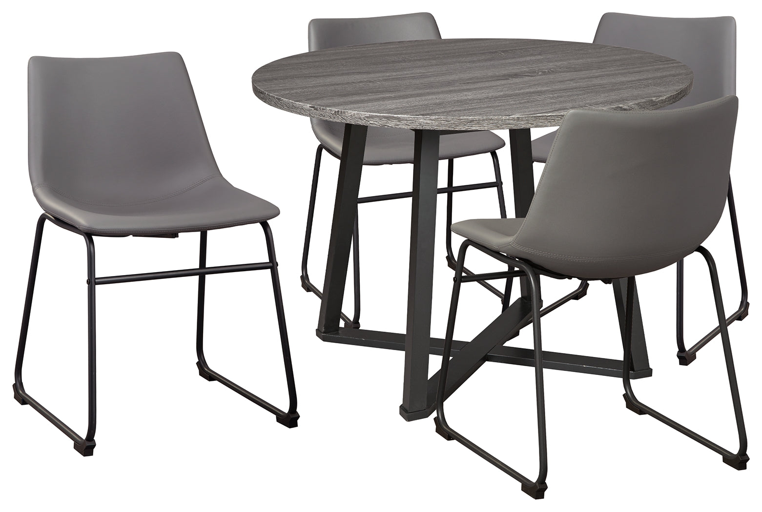 Centiar Gray/Black Dining Table with 4 Chairs (Online Special Price) - Ornate Home