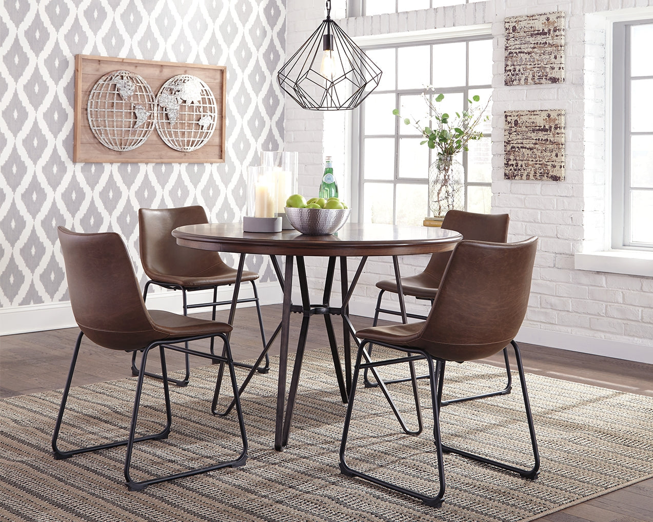 Centiar Two-tone Brown Round Dining Table (Online Special Price) - Ornate Home