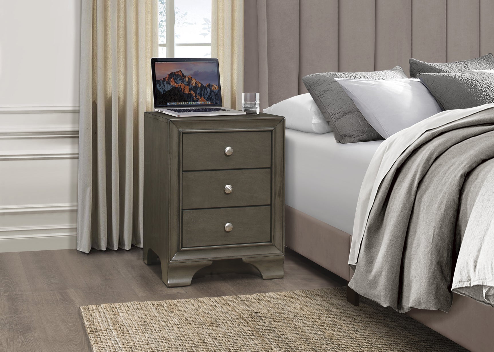 Centralia Gray Nightstand - Ornate Home