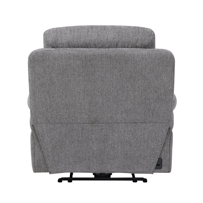 Centric Gray Power Reclining Chair With Power Headrest Power Lumbar Support Bluetooth Speakers And Charging Ports - Ornate Home