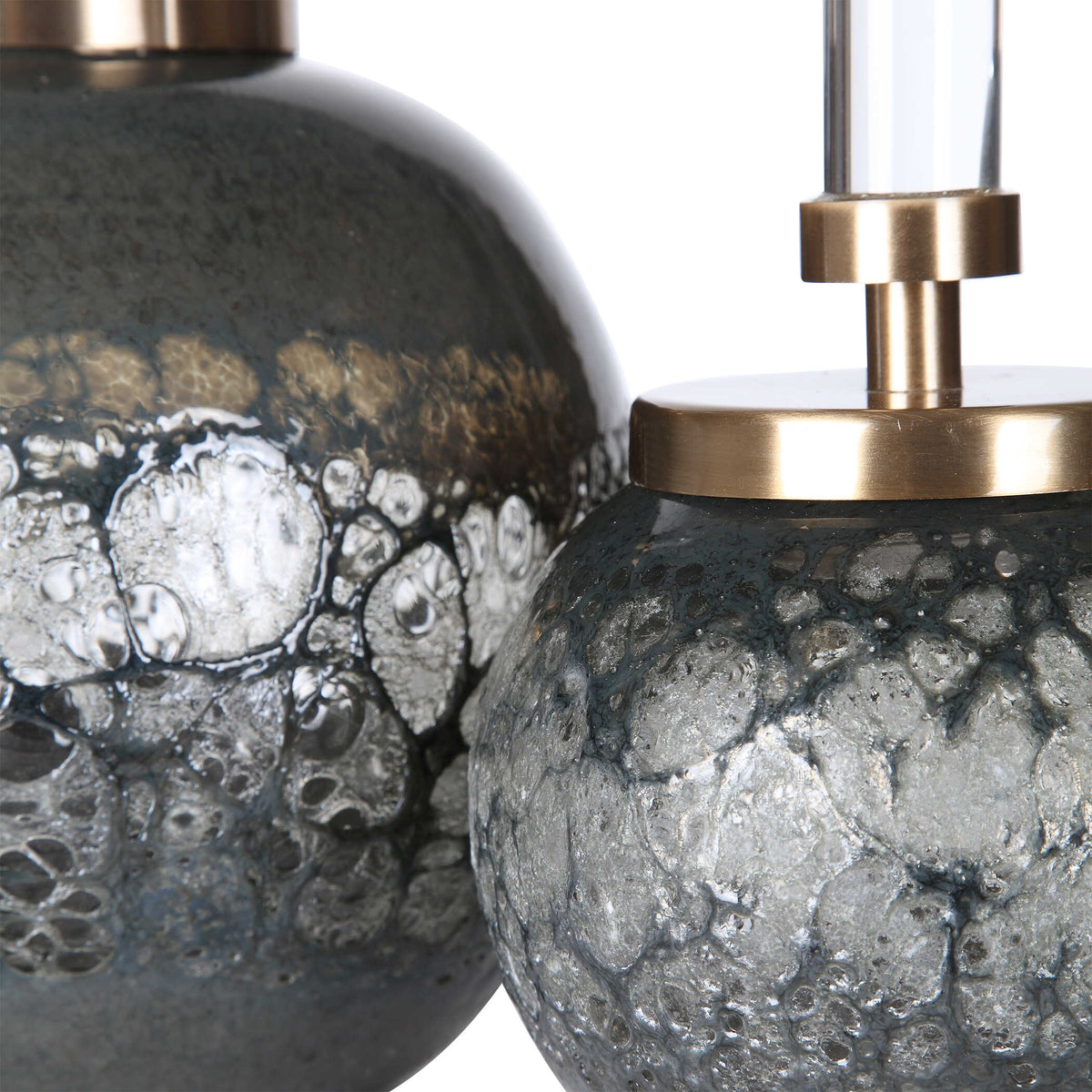 Cessair Gray Art Glass Bottles (Set of 2) - Ornate Home