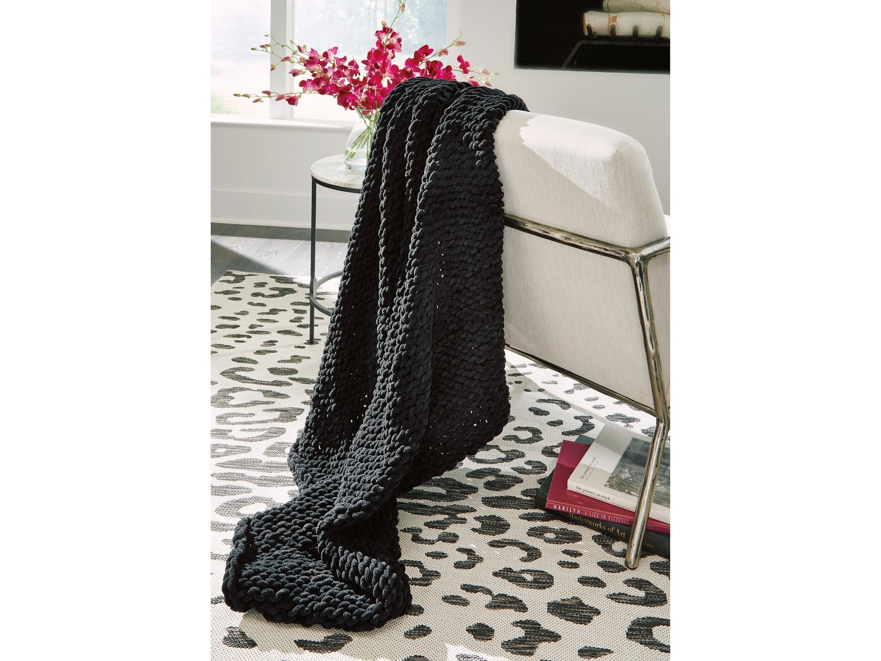 Chaddon Black Throw (Set of 3) - Ornate Home