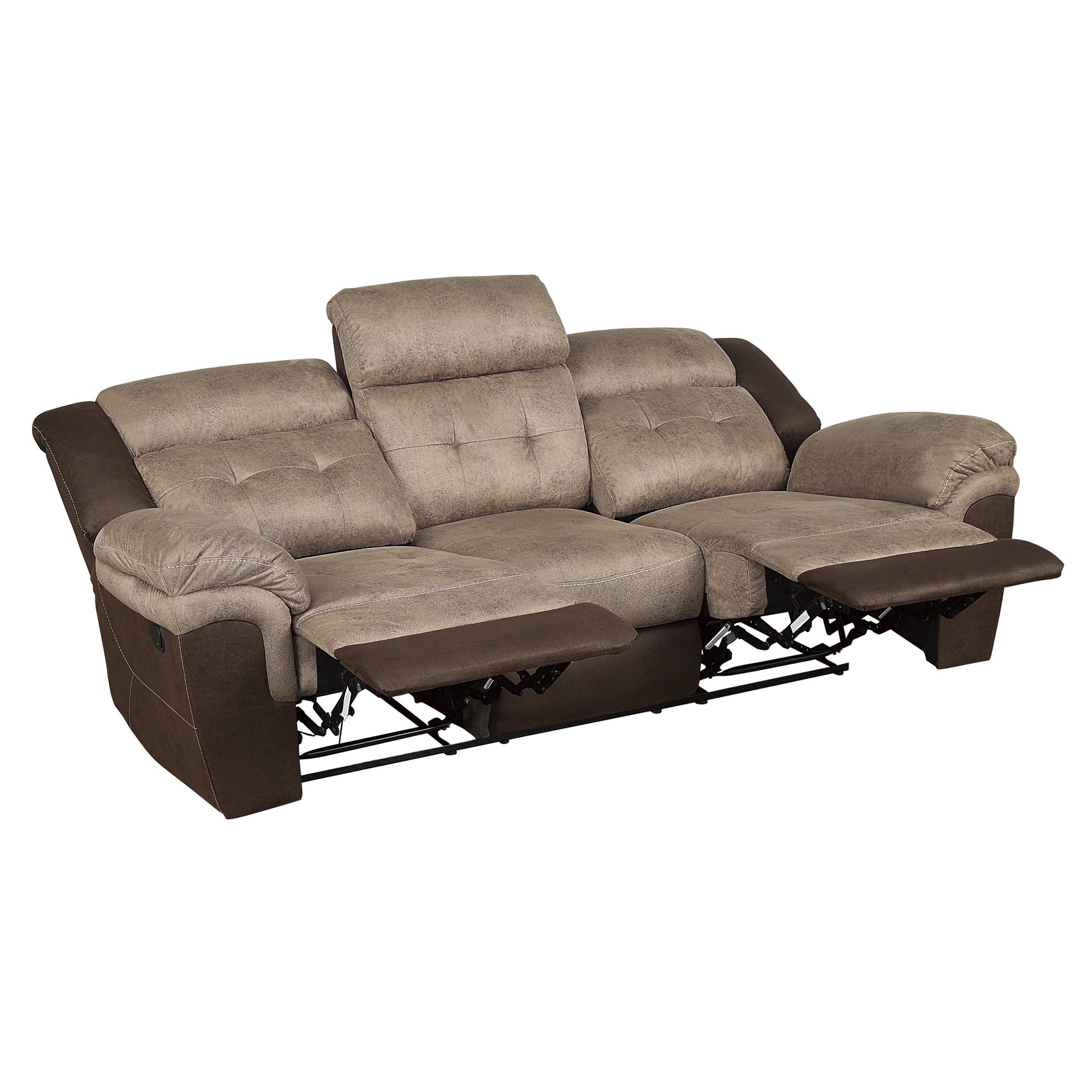 Chai Brown Double Reclining Sofa - Ornate Home