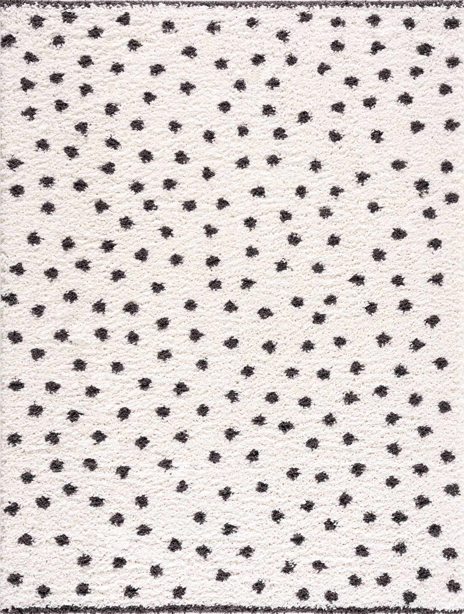 Chaia Dotted Black & White Plush Rug - Clearance - Ornate Home