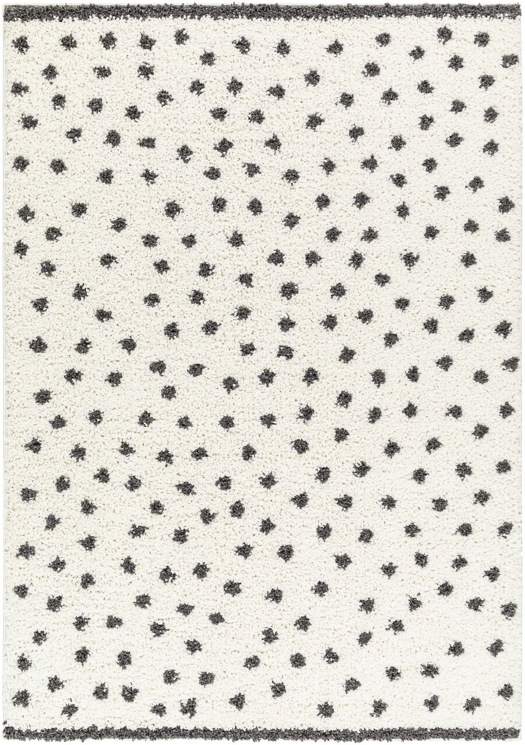 Chaia Dotted Black & White Plush Rug - Clearance - Ornate Home