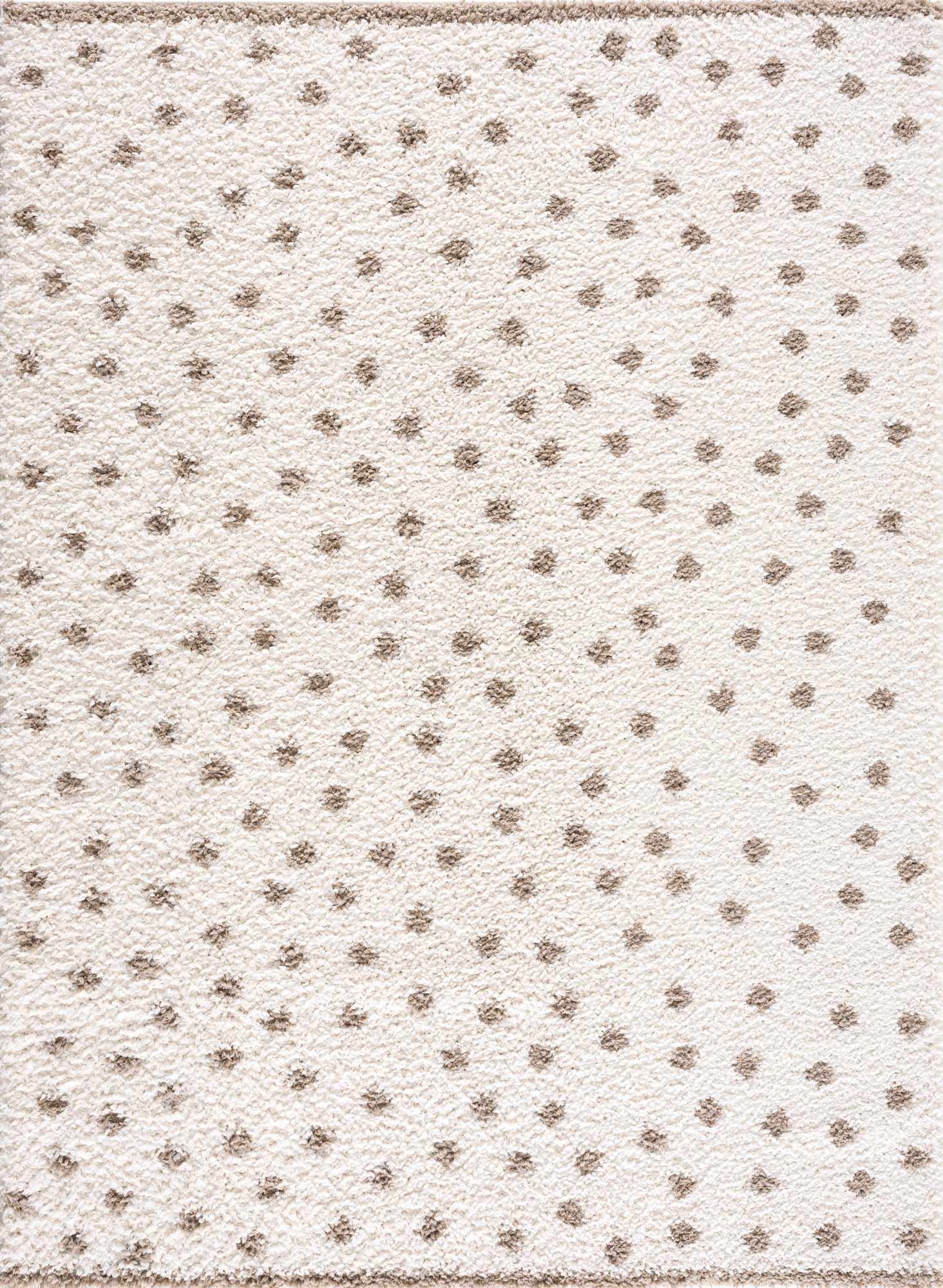 Chaia Dotted Cream & Brown Plush Rug - Ornate Home