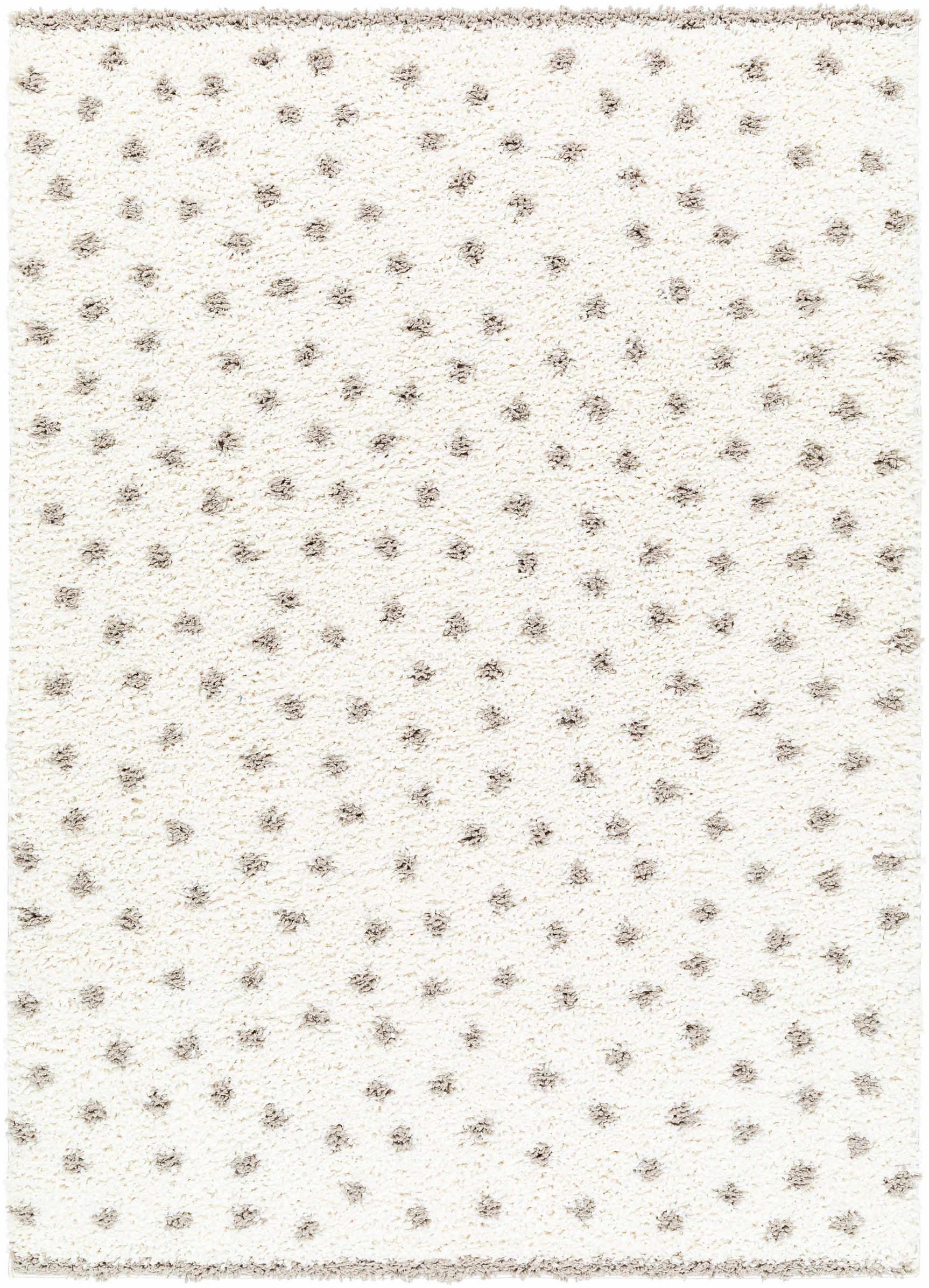 Chaia Dotted Cream & Gray Plush Area Rug - Clearance - Ornate Home
